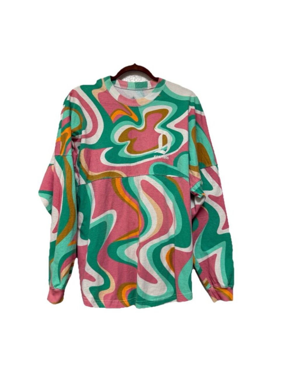 Disneyland Resort Spirit Jersey Size M Disney Parks Groovy Swirl Wavy Pastel - Picture 4 of 7